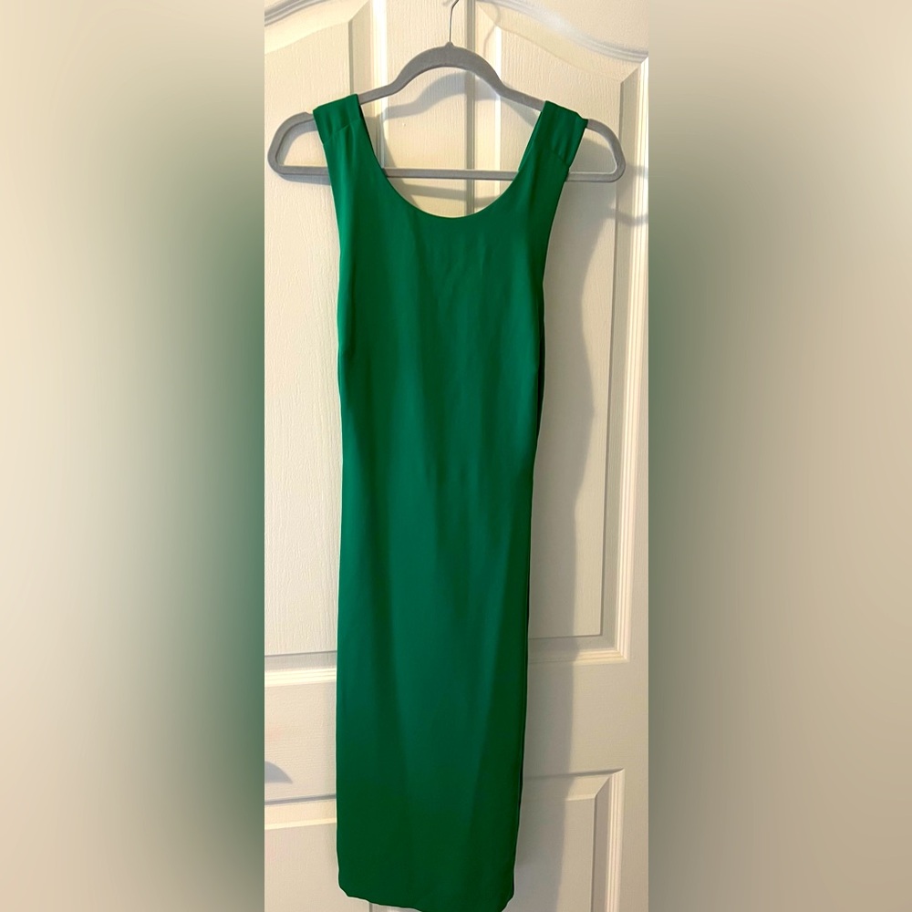 Ann Taylor Emerald Green Crisscross back Sleeveless Dress